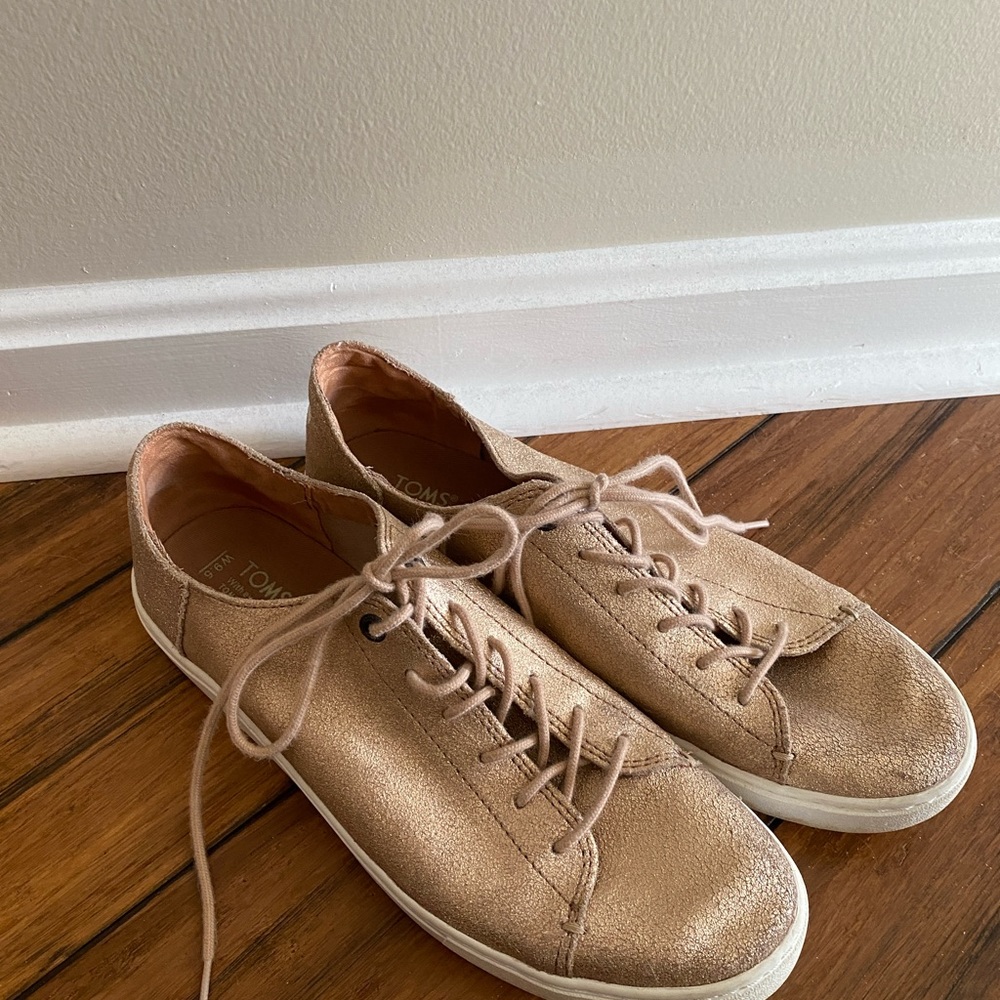 Tom’s sneakers rose gold Lenox sparkle sneakers